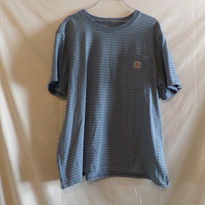 Carhartt Women’s Original Fit Blue Striped T-Shirt – Size XXL
